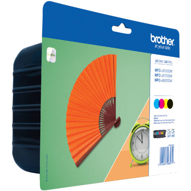 Inktcartridge Brother LC-129XLVALBP zwart + 3 kleuren