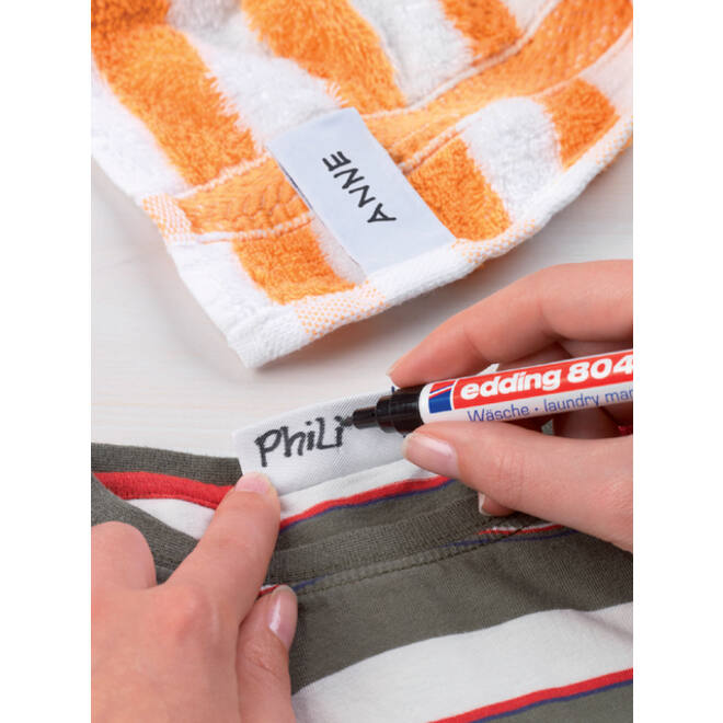 Viltstift edding 8040 wasgoed rond 1mm zwart blister à 1 stuk