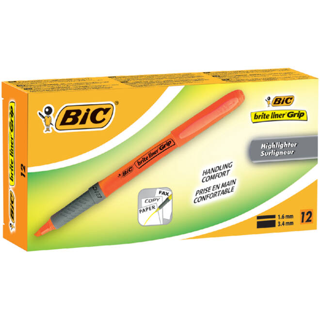 Markeerstift Bic brite liner grip oranje