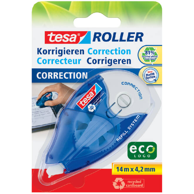 Correctieroller tesa® ecoLogo® 4,2mmx14m navulbaar op blister