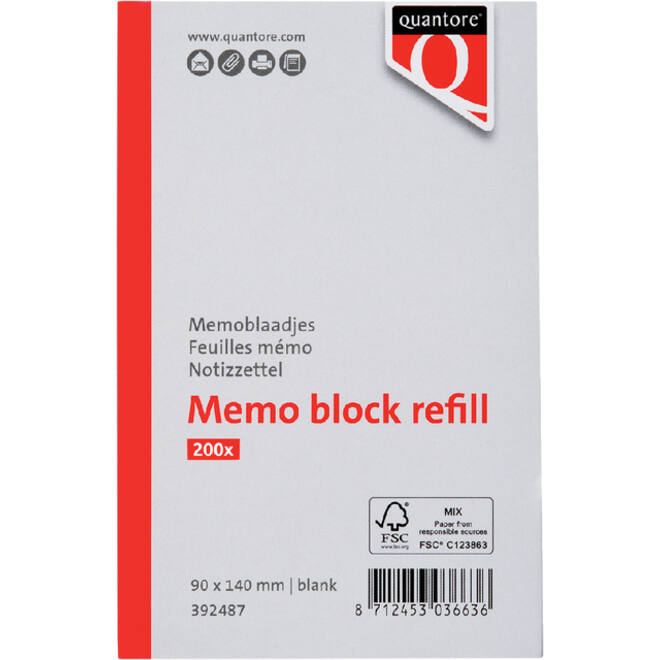 Memoblaadjes Quantore losbladig 140x90x20mm 200vel