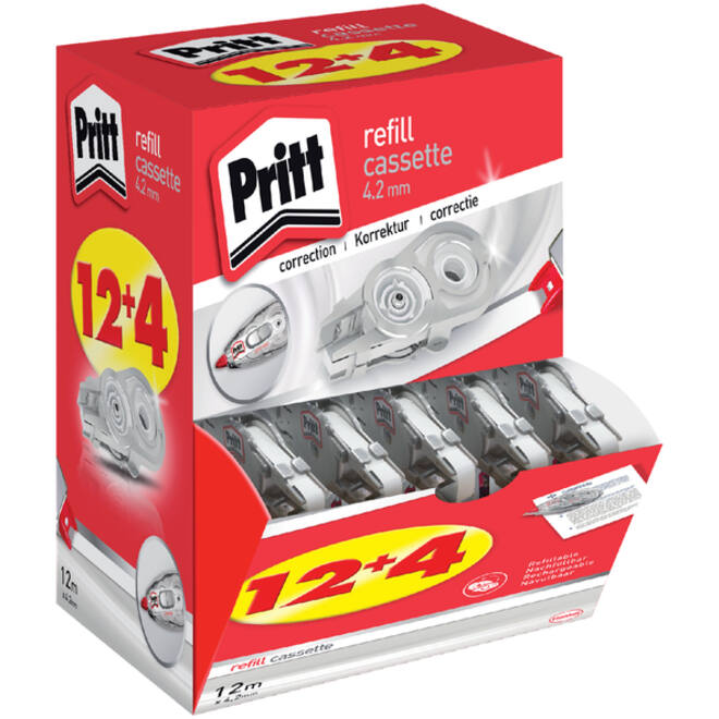 Correctierollervulling Pritt 4.2mmx12m flex doos à 12+4 gratis