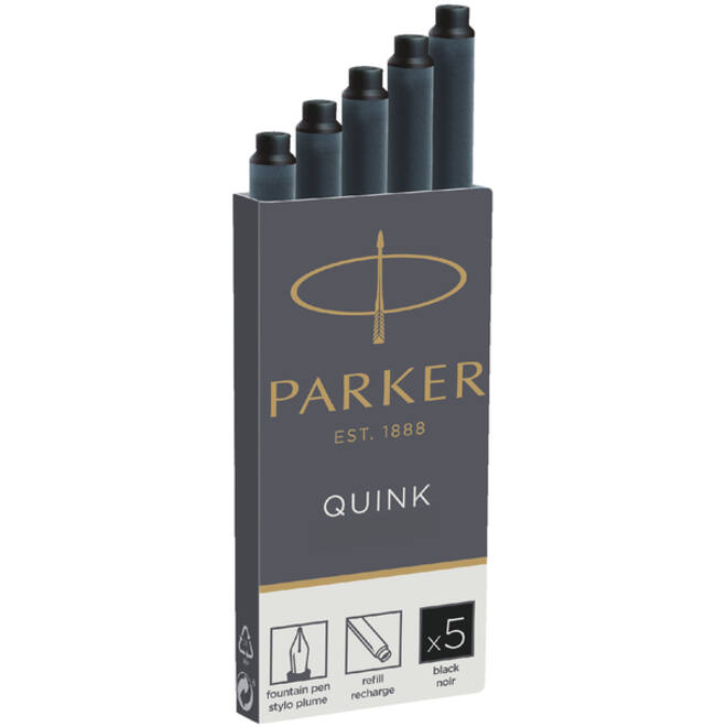 Inktpatroon Parker Quink permanent zwart pak à 5 stuks