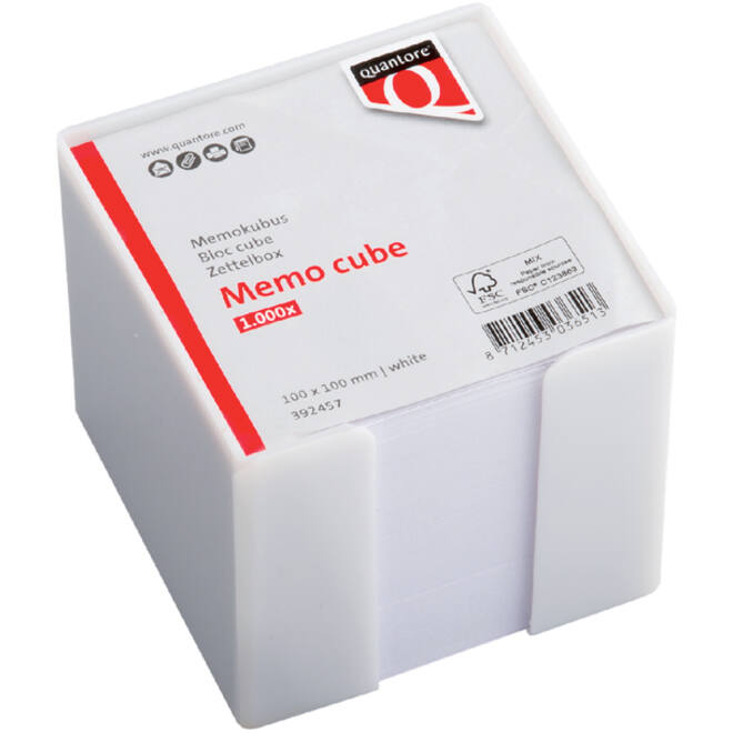 Memokubus Quantore 10x10x9cm wit met 900vel