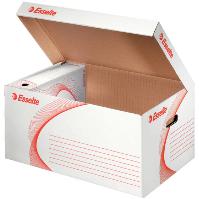 Archief- en transportdoos met deksel Esselte 365x250x550mm wit