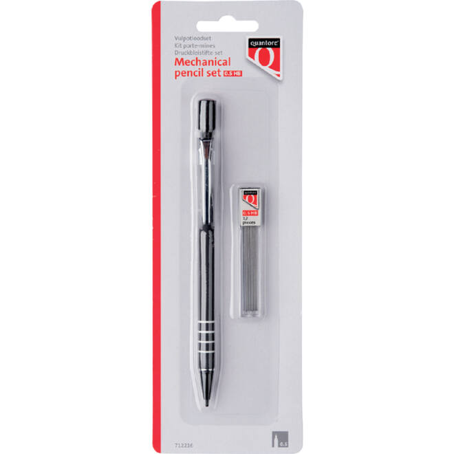 Vulpotlood Quantore 0.5mm + koker met 12 potloodstift