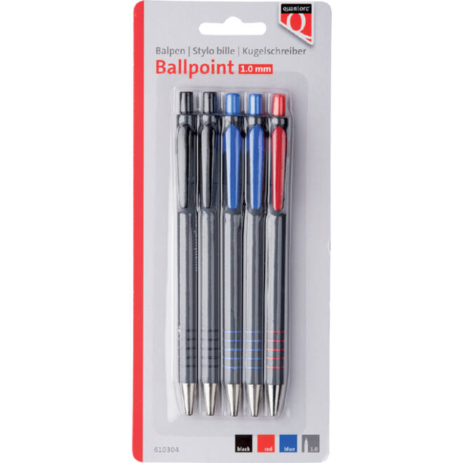 Balpen Quantore grip drukknop assorti