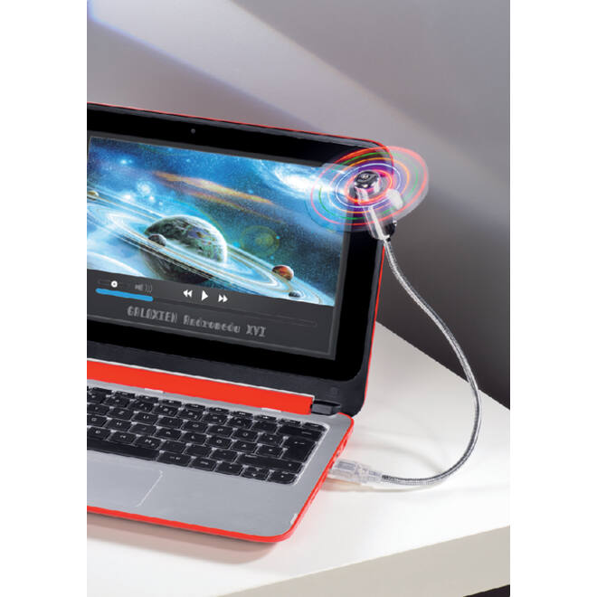 Ventilator Hama voor notebook zwanenhals USB zilvergrijs