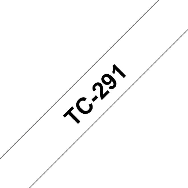 Labeltape Brother P-touch TC-291 9mm zwart op wit