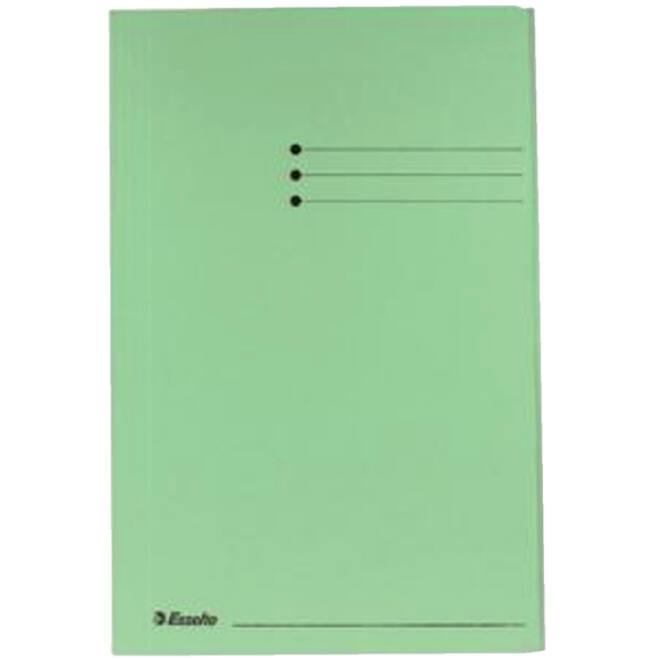 Dossiermap Esselte folio 3 kleppen manilla 275gr groen