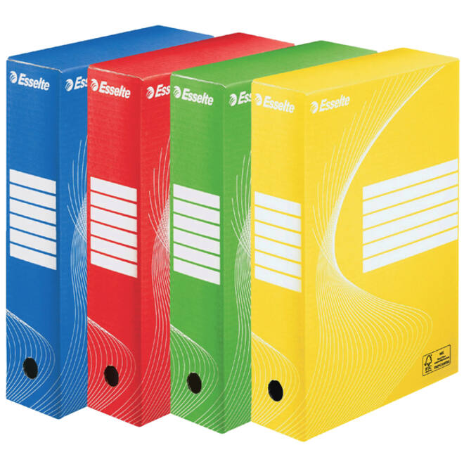 Archiefdoos Esselte Boxycolor 80mm 352x250mm geel