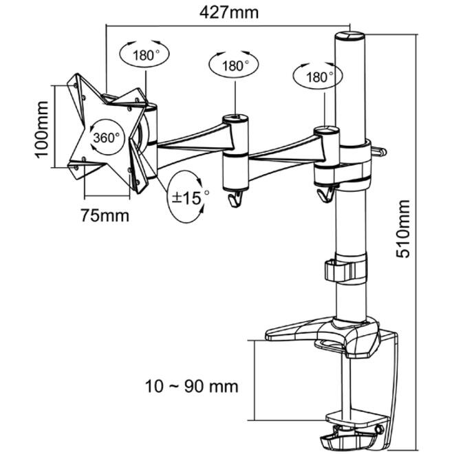 Monitorarm Neomounts D1330 10-30" wit