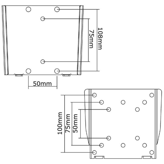 Monitor wandsteun Neomounts W25 10-30" zilvergrijs