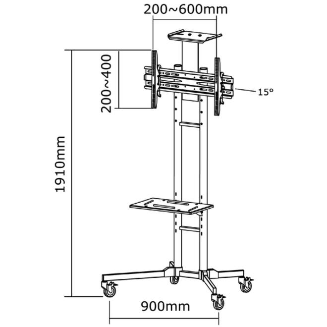 Monitormeubel Neomounts M1700E 32-55" zwart