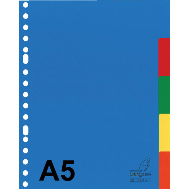 Tabbladen Kangaro A5 17-gaats A505M 5-delig assorti PP