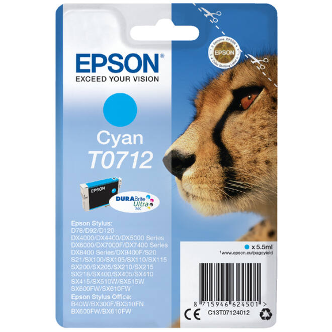 Inktcartridge Epson T0712 blauw