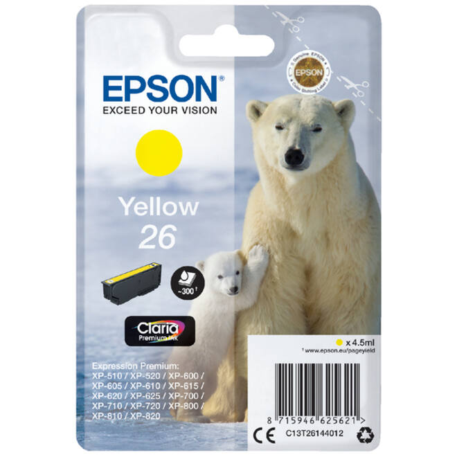 Inktcartridge Epson 26 T2614 geel