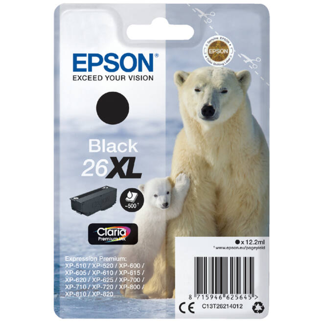 Inktcartridge Epson 26XL T2621 zwart