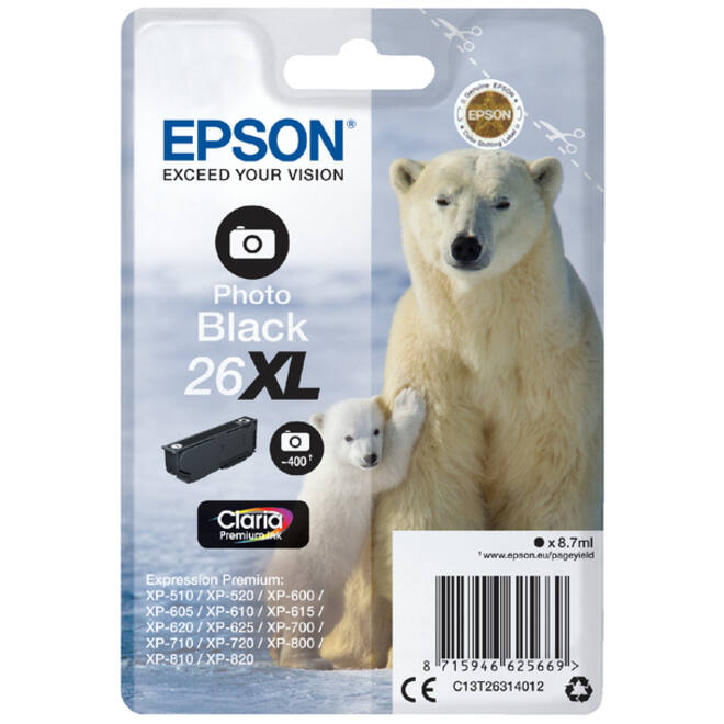 Inktcartridge Epson 26XL T2631 foto zwart