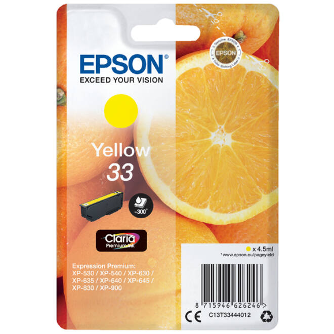 Inktcartridge Epson 33 T3344 geel