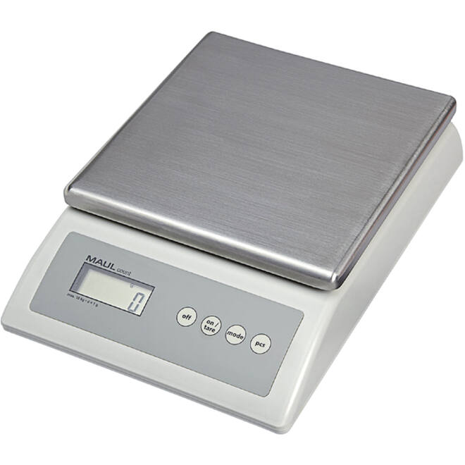 Pakketweger MAUL Count 10kg metalen plateau 17x17.5cm 220V + batterij grijs