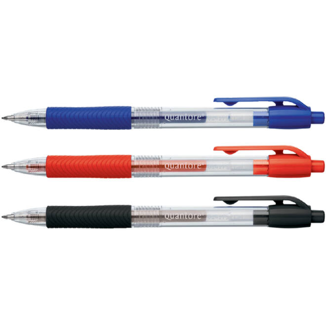 Gelschrijver Quantore gripdrukknop 0.7mm zwart