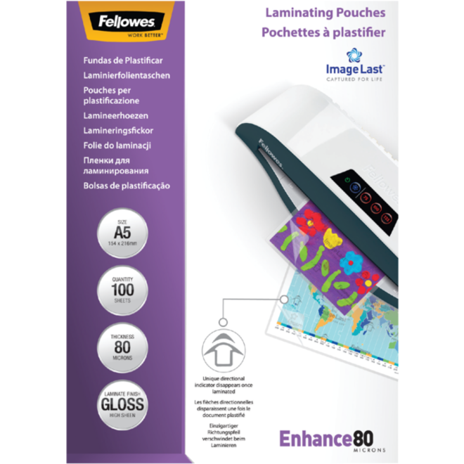 Lamineerhoes Fellowes A5 2x80micron glans 100stuks