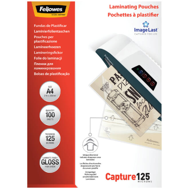 Lamineerhoes Fellowes A4 2x125micron glans 100stuks
