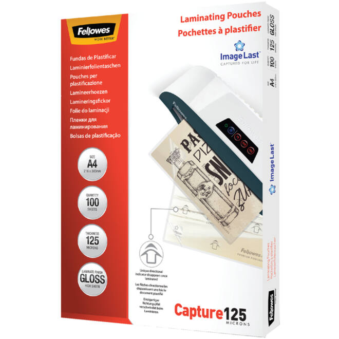 Lamineerhoes Fellowes A4 2x125micron glans 100stuks