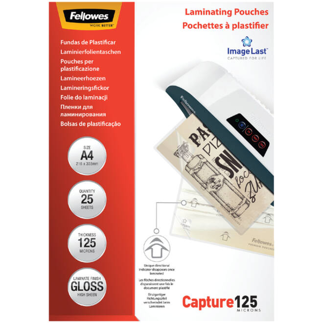 Lamineerhoes Fellowes A4 2x125micron glans 25stuks