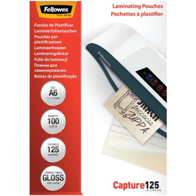 Lamineerhoes Fellowes A6 2x125micron glans 100stuks