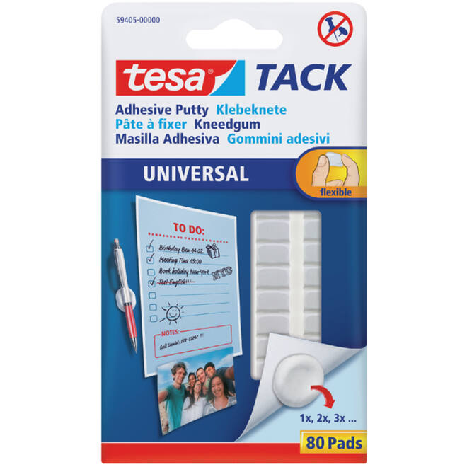 Kneedgum tesa® TACK Universal zelfklevend 80 pads