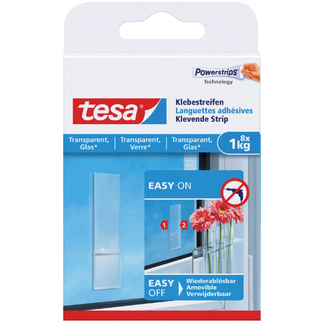 Kleefstrips tesa® dubbelzijdig transparant 1kg 8 stuks