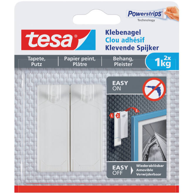 Klevende spijker tesa® behang en pleisterwerk 1kg wit