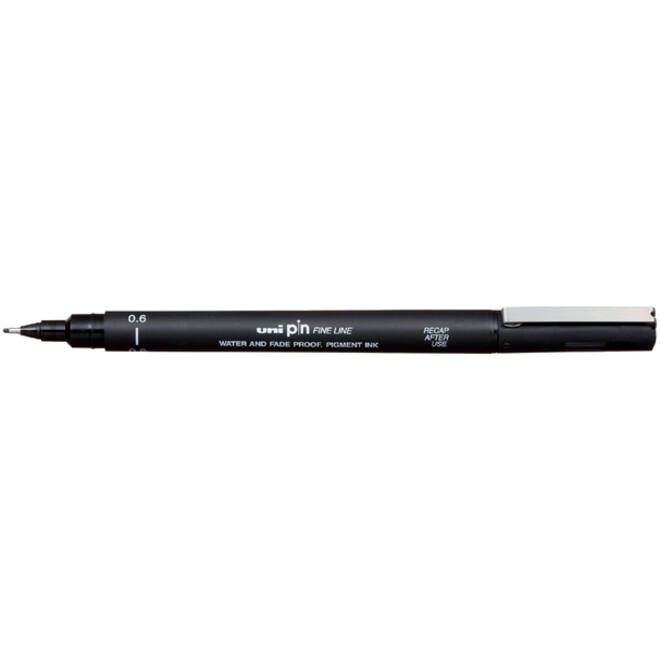Fineliner Uni-ball Pin 0.6mm zwart