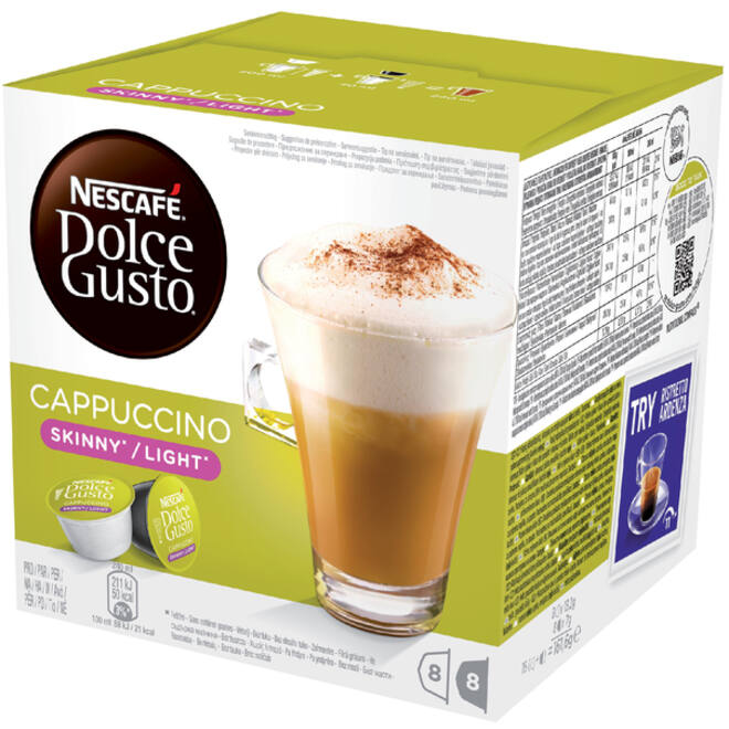 Koffiecups Dolce Gusto Cappuccino light 16 stuks voor 8 kopjes