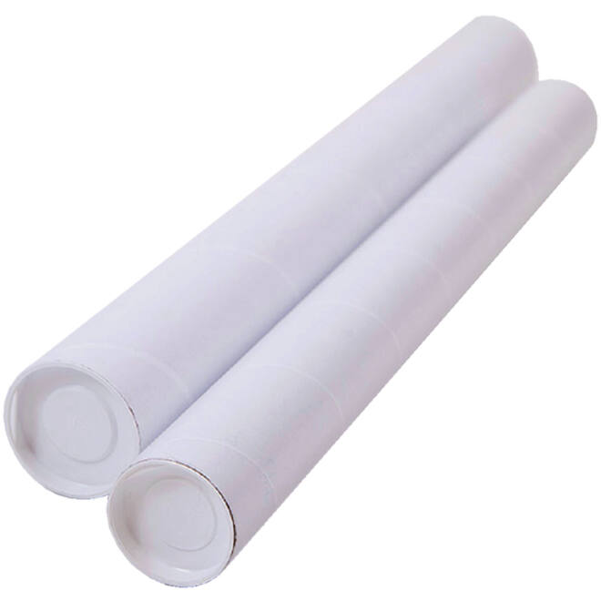 Verzendkoker CleverPack A2 450x50x1.5 met doppen wit pak à 20 stuks