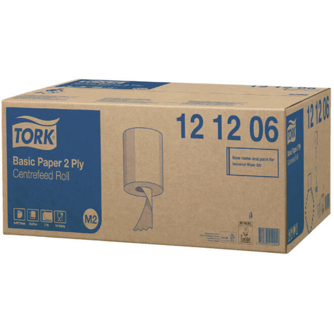 Poetsrol Tork Basic M2 centerfeed multifunctioneel 2-laags 160m wit 121206