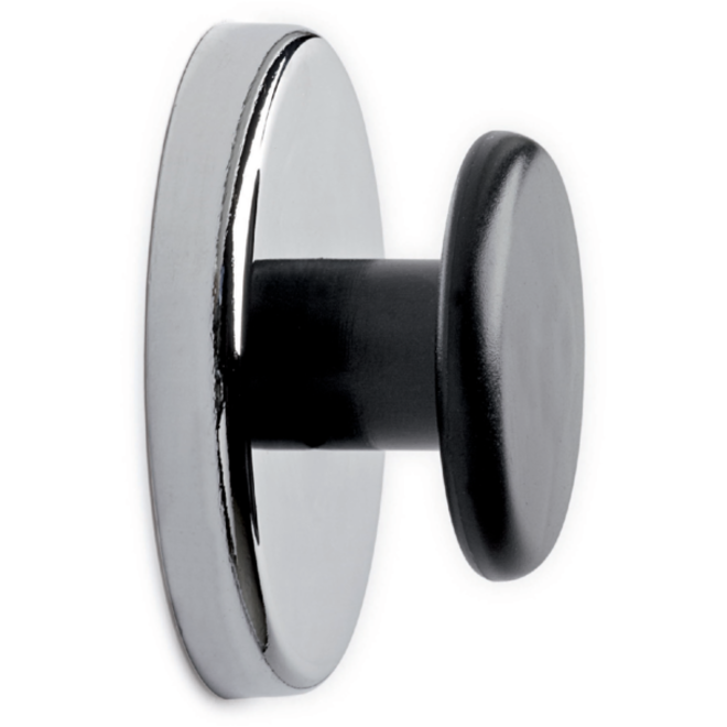 Magneet met knop MAUL Ø65mm trekkracht 12kg chroom/zwart