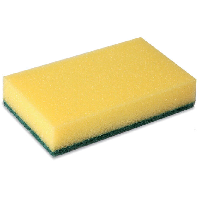 Schuurspons Cleaninq 140x90x28mm geel/groen