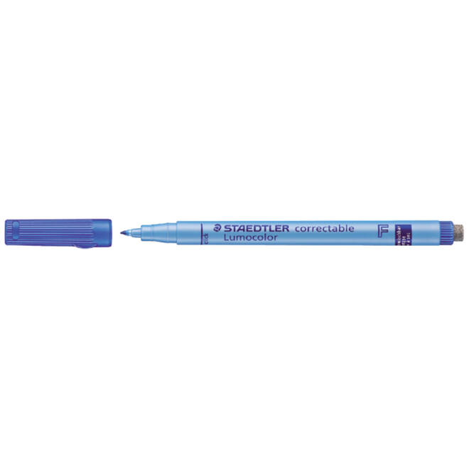 Viltstift Staedtler Lumocolor 305 non permanent correctable F blauw
