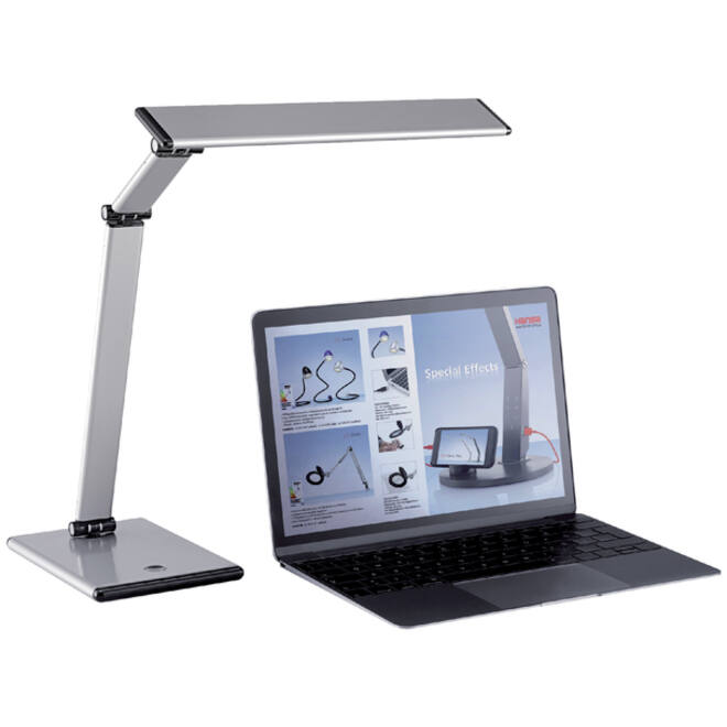 Bureaulamp Hansa led Slim zilvergrijs