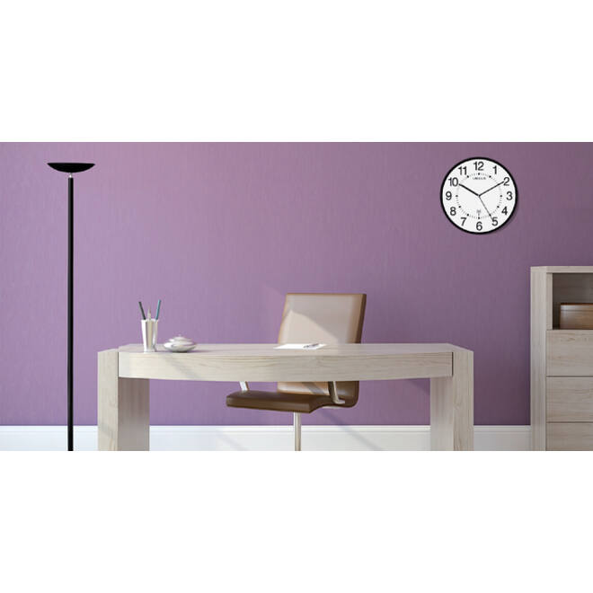 Wandklok Unilux Wave radio controlled Ø 30cm zwart/wit