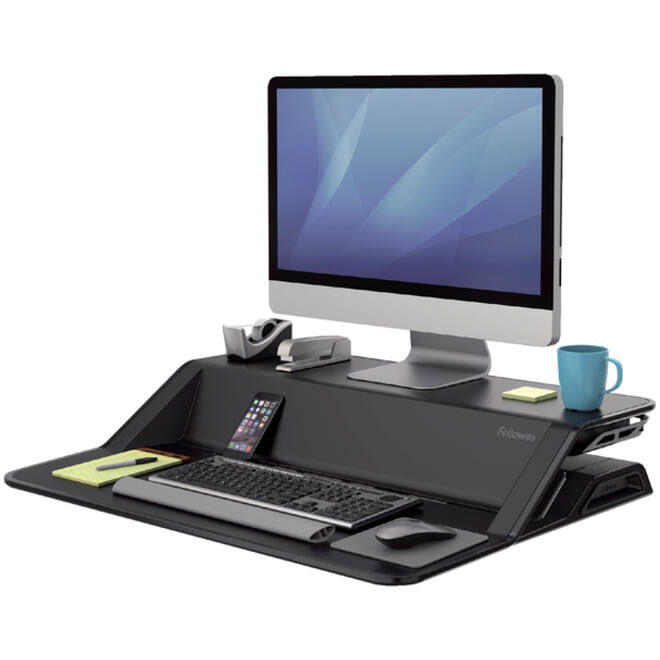 Zit-Sta werkplek Fellowes Lotus zwart