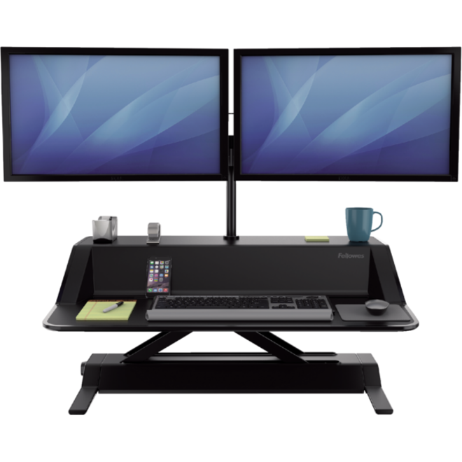 Zit-Sta werkplek Fellowes Lotus zwart
