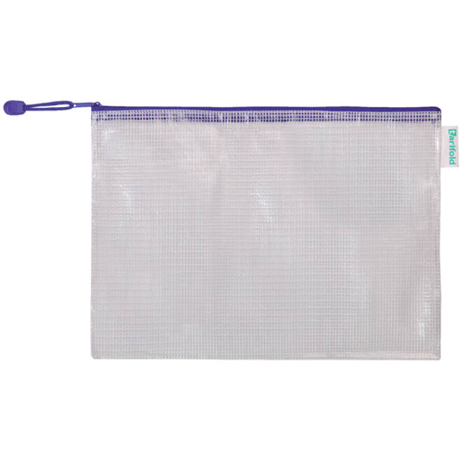 Opbergtas Tarifold met rits 330x240mm PVC blauw