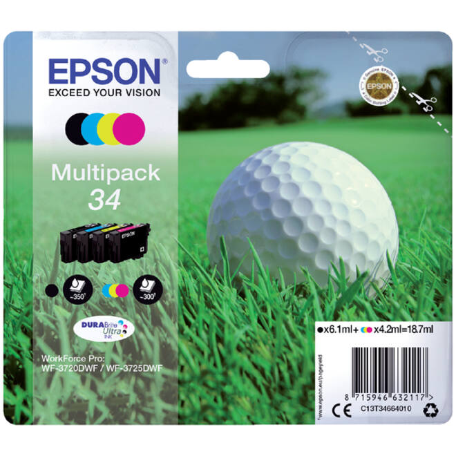 Inktcartridge Epson 34 T3466 zwart + 3 kleuren