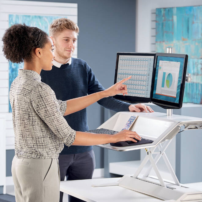Zit-Sta werkplek Fellowes Lotus wit