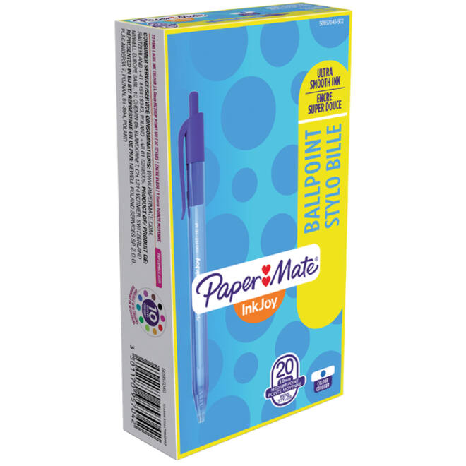 Balpen Paper Mate Inkjoy 100RT medium blauw