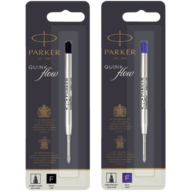 Balpenvulling Parker Quinkflow fijn blauw blister à 1 stuk